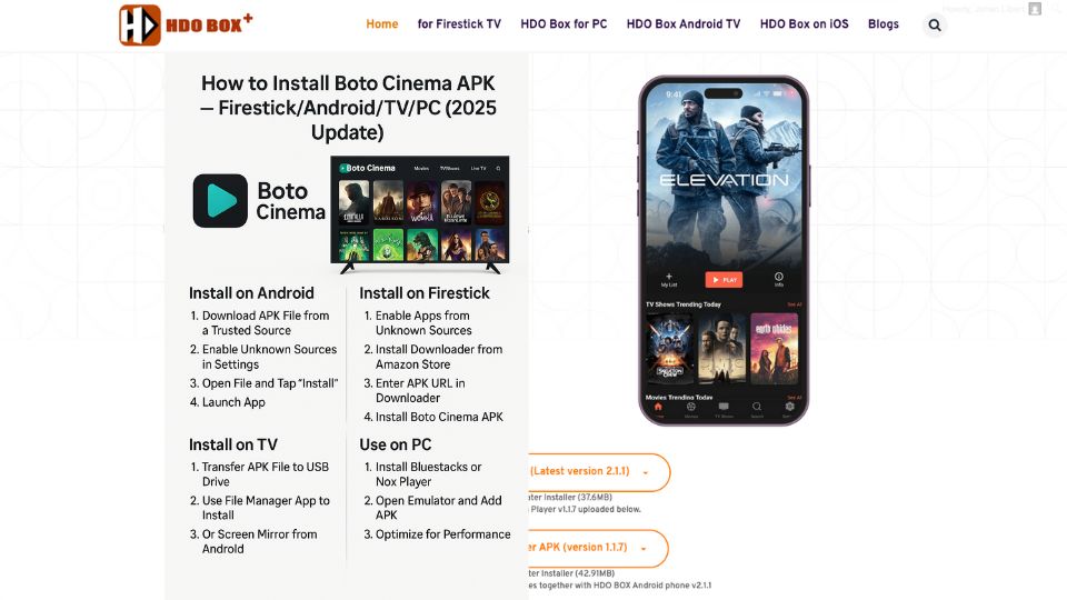 How to Install Boto Cinema APK – Firestick/Android/TV/PC